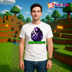 Tricou Minecraft Oul End Tricou Alb Copii | Dama | Barbat