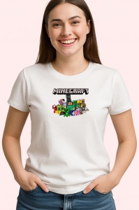 Tricou Minecraft personaje si constructii cubice in lumea virtuala, Copii | Dama | Barbat - Img 4