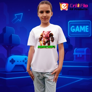 Tricou Minecraft Porcul De Foc Tricou Alb Copii | Dama | Barbat - Img 2