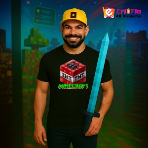 Tricou Minecraft Super T N T Tricou Negru Copii | Dama | Barbat - Img 4