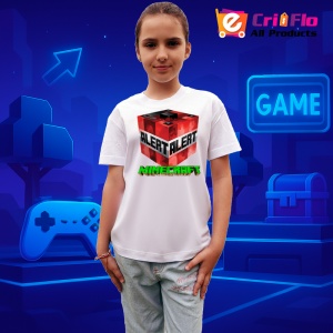 Tricou Minecraft TNT Alert Tricou Alb Copii | Dama | Barbat - Img 2