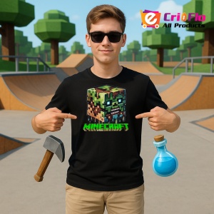 Tricou Minecraft Zombie Mlastinos Tricou Negru Copii | Dama | Barbat - Img 2