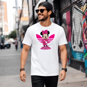 Tricou Minnie Mouse Pink Tracksuit Street Fashion Urban Girl, din bumbac 100% Copii | Dama | Barbat - Img 5