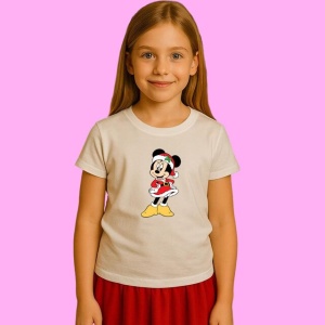 Tricou Minnie Rochie Rosie Craciun, din bumbac 100%, tricou alb, Copii | Dama | Barbat