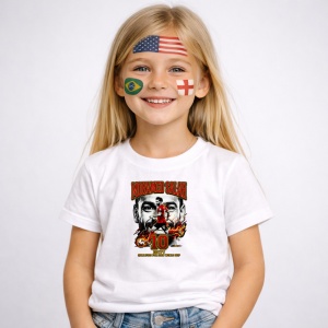 Tricou Mohamed Salah Egypt World Cup Fifa 2026, din bumbac 100%, tricou alb, Copii | Dama | Barbat - Img 2