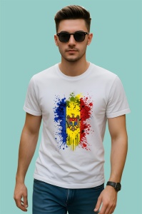 Tricou Moldova Steag Splash Art, Copii | Dama | Barbat - Img 2