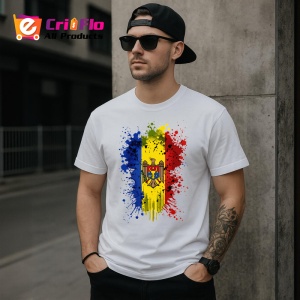 Tricou Moldova Steag Splash Art, Copii | Dama | Barbat - Img 4