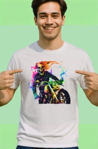 Tricou Motociclist neon cu efecte de viteza Copii | Dama | Barbat - Img 2