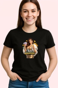 Tricou Nasa Bogatasa Femeie Eleganta Pahar V1, din bumbac 100%, tricou negru Dama