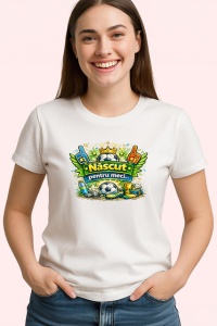 Tricou Nascut Pentru Meci Minge Fotbal Bere V1, din bumbac 100% , tricou alb pentru Copii | Dama | Barbat - Img 2