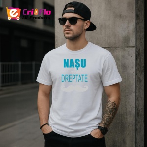 Tricou Nasu Are Dreptate Albastru, din bumbac 100%, tricou alb, Dama | Barbat - Img 3