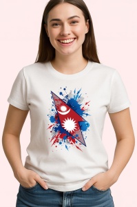 Tricou Nepal Steag Splash Art, Copii | Dama | Barbat