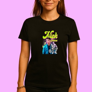 Tricou Nick Jonas, muzica Hip-Hop / Trap, Dama | Barbat | Copii, Culoare Negru - Img 3