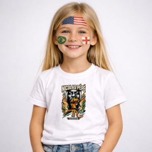 Tricou Nicolas Pepe Ivory Coast World Cup Fifa 2026, din bumbac 100%, tricou alb, Copii | Dama | Barbat - Img 2