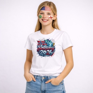 Tricou Norway World Cup 2026 Fifa, din bumbac 100%, tricou alb, Copii | Dama | Barbat
