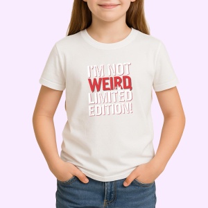 Tricou Not Weird Limited Edition Text Rosu, Copii | Dama | Barbat - Img 2