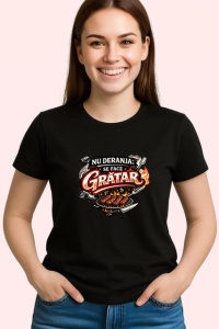Tricou Nu Deranja Ma Fac La Gratar Amuzant V2, din bumbac 100%, tricou negru Dama | Barbat