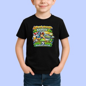 Tricou Nu Pierdem Meciul Analizam Nivelul Fotbal, din bumbac 100%, tricou negru Copii | Dama | Barbat - Img 2