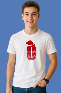 Tricou O Litera Rosie Cu Caciulita Si Inimioare Albe, din bumbac 100% Copii | Dama | Barbat - Img 2