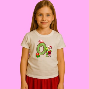Tricou O Litere Craciun Cu Mos Si Spiridus Verde, din bumbac 100% Copii | Dama | Barbat