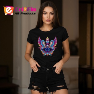 Tricou Ochi mandala aripi fantastice pasare, Copii | Dama | Barbat , tricou negru - Img 7