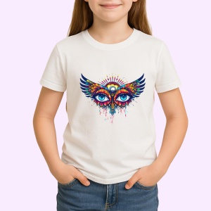 Tricou ochi mandala aripi rasarit cosmic, Copii | Dama | Barbat - Img 3