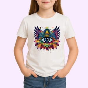 Tricou ochi mandala aripi vultur cosmic, Copii | Dama | Barbat - Img 3