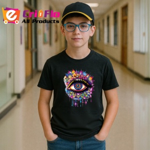Tricou Ochi mandala gene ascutite violet, Copii | Dama | Barbat , tricou negru - Img 6
