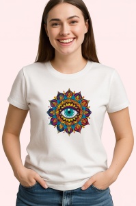 Tricou ochi mandala inflorire concentrica in foc, Copii | Dama | Barbat