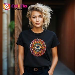 Tricou Ochi mandala inflorire intelepciune interioara, Copii | Dama | Barbat , tricou negru - Img 8