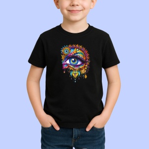 Tricou Ochi mandala lacrima stralucitoare, Copii | Dama | Barbat , tricou negru - Img 2