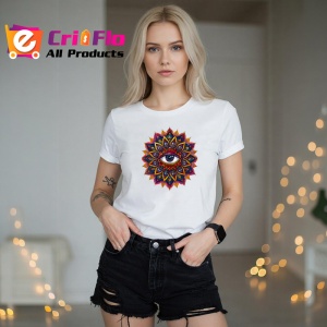 Tricou ochi mandala miez lotus in flacari, Copii | Dama | Barbat - Img 10
