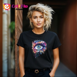 Tricou Ochi mandala profunzime abstracta fumurie, Copii | Dama | Barbat , tricou negru - Img 8