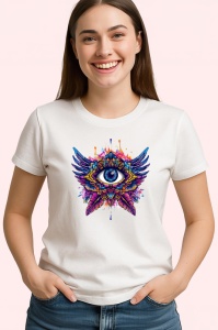 Tricou ochi mandala simetrie aripi ton intunecat, Copii | Dama | Barbat - Img 3