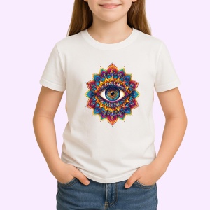 Tricou ochi mandala simetrie lotus vibrant, Copii | Dama | Barbat - Img 3