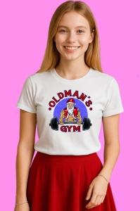 Tricou Oldmans Gym Santa, din bumbac 100% Copii | Dama | Barbat - Img 3