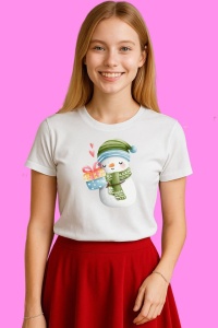 Tricou Om De Zapada Cu Fular Verde Rosu, din bumbac 100%, tricou alb, Copii | Dama | Barbat - Img 4