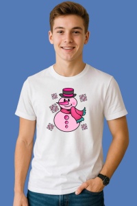 Tricou Om De Zapada Roz Cu Caciula Si Fular, din bumbac 100%, tricou alb, Copii | Dama | Barbat - Img 3