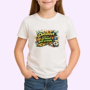 Tricou Optimist Pana La Primul Gol Primit Fotbal, din bumbac 100% , tricou alb pentru Copii | Dama | Barbat