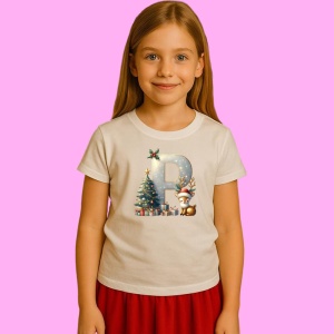 Tricou P Litere Craciun Cu Ren, Brad, Luminite Si Cadouri, din bumbac 100% Copii | Dama | Barbat