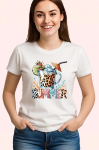Tricou Pahar cu leopard print text summer bautura tropicala cu gheata Copii | Dama | Barbat Barbat - Img 3