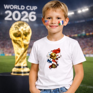 Tricou Panama World Cup Fifa 2026, din bumbac 100%, tricou alb, Copii | Dama | Barbat - Img 5