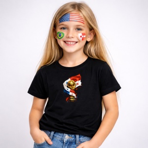 Tricou Panama World Cup Fifa 2026, din bumbac 100%, tricou negru, Copii | Dama | Barbat