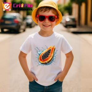 Tricou Papaya in val acvatic, Fructe, Copii | Dama - Img 3