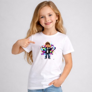 Tricou Paste 67 Roblox Boy Street Style Color Splash, din bumbac 100%, tricou alb, Copii | Dama | Barbat