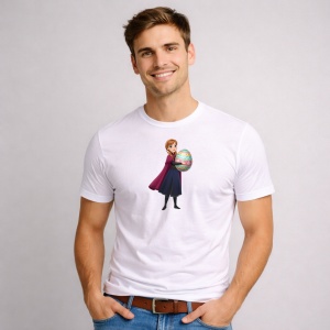 Tricou Paste Anna Frozen Paste Ou Colorat Regal, din bumbac 100%, tricou alb, Copii | Dama | Barbat