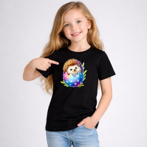 Tricou Paste Arici Paste Ou Colorat Vesel, din bumbac 100%, tricou negru, Copii | Dama | Barbat