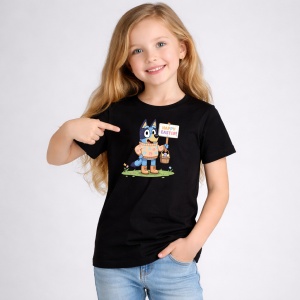 Tricou Paste Bluey Paste Cos Oua Colorate Iepuras, din bumbac 100%, tricou negru, Copii | Dama | Barbat