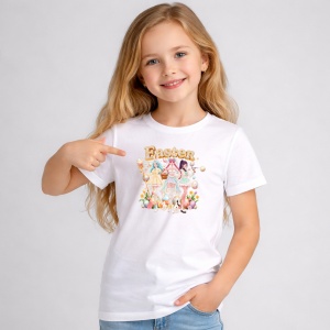 Tricou Paste Easter Girls Grup Fashion Pastel Aesthetic, din bumbac 100%, tricou alb, Copii | Dama | Barbat - Img 3