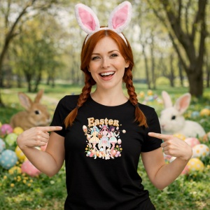 Tricou Paste Easter Girls Grup Fashion Pastel Aesthetic, din bumbac 100%, tricou negru, Copii | Dama | Barbat - Img 9